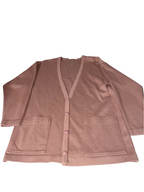 Vintage Brown arcylic wool v-neck botton up medium cardigan