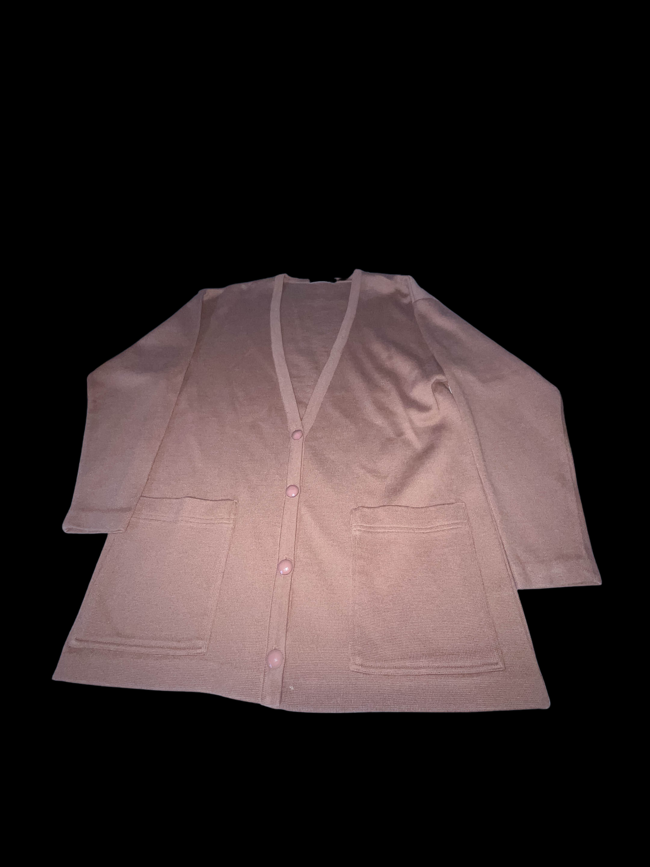 Vintage Brown arcylic wool v-neck botton up medium cardigan