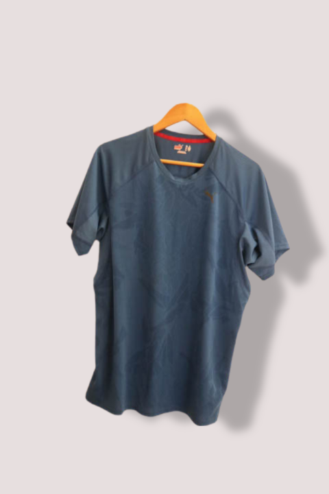 Vintage Blue Puma essential training large tees