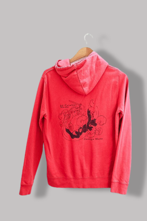 Vintage Logo red small hoodie with long sleeves