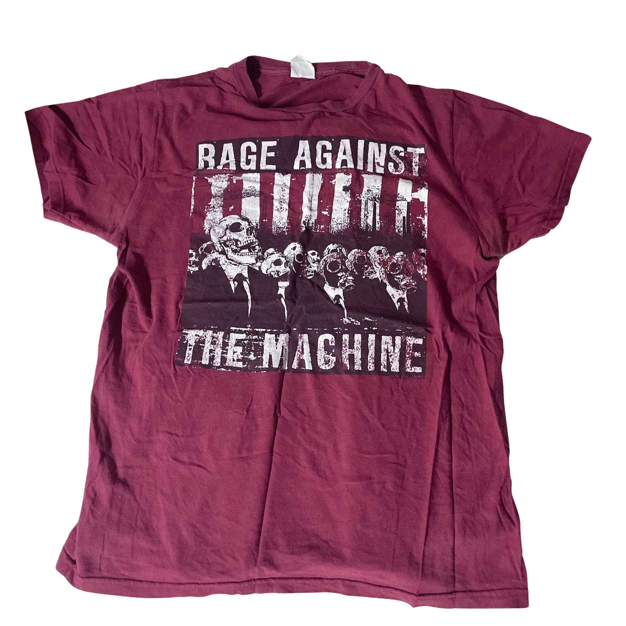 Vintage Bay Island sportwear rage against the machine graphics medium brown tees