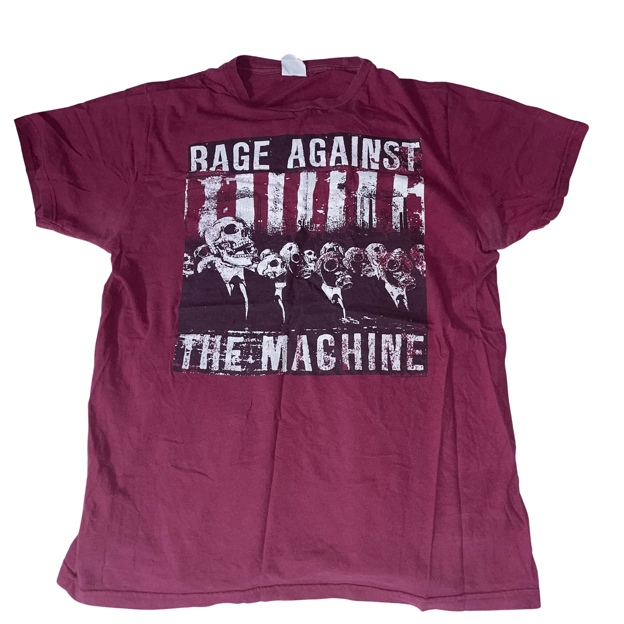 Vintage Bay Island sportwear rage against the machine graphics medium brown tees