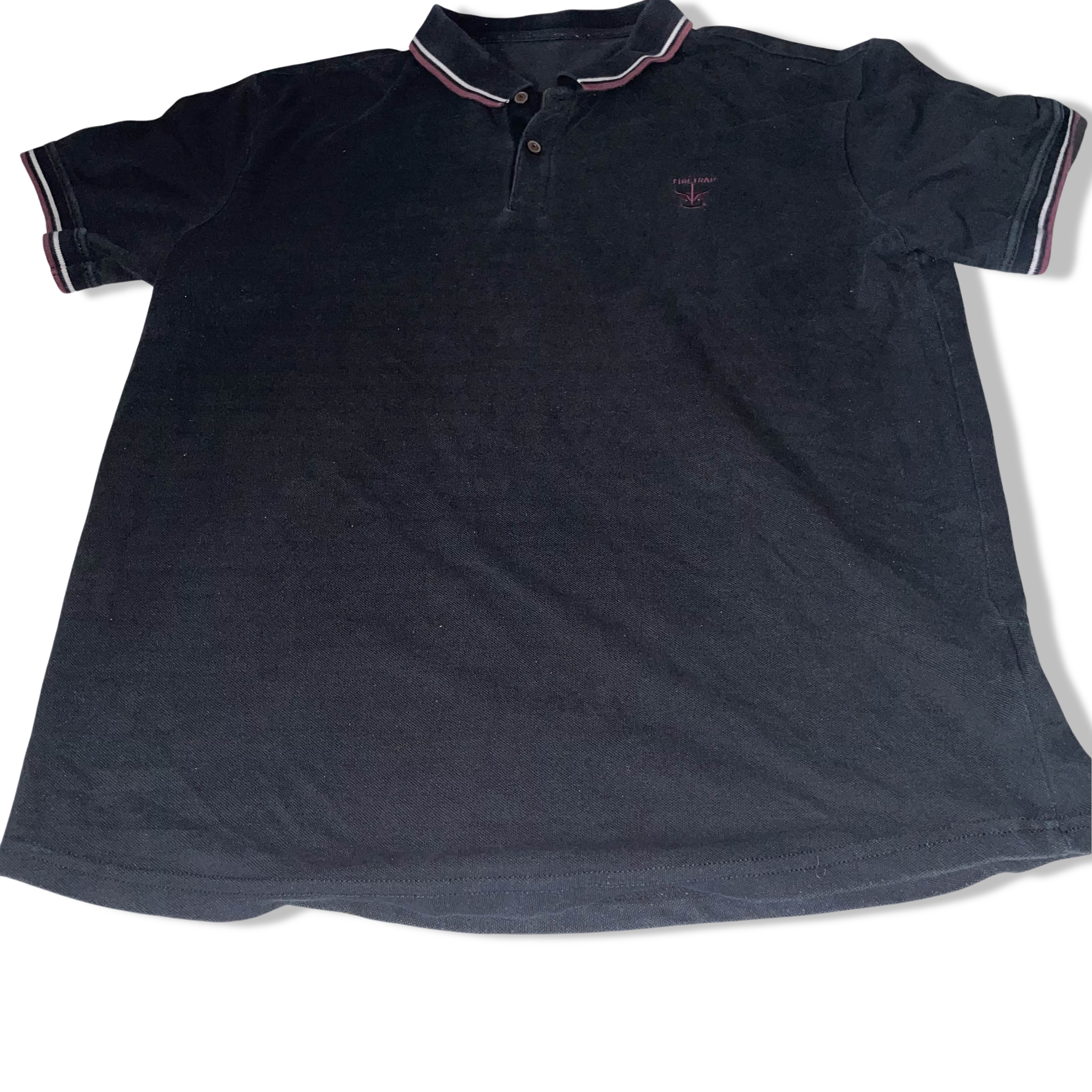 Vintage Black Firetrap mens large short sleeve polo shirt