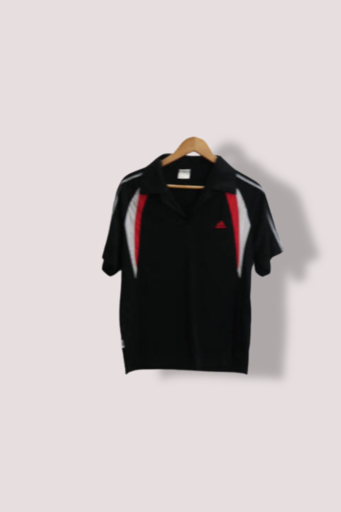 Vintage Black Adidas mens regular fit medium polo shirt