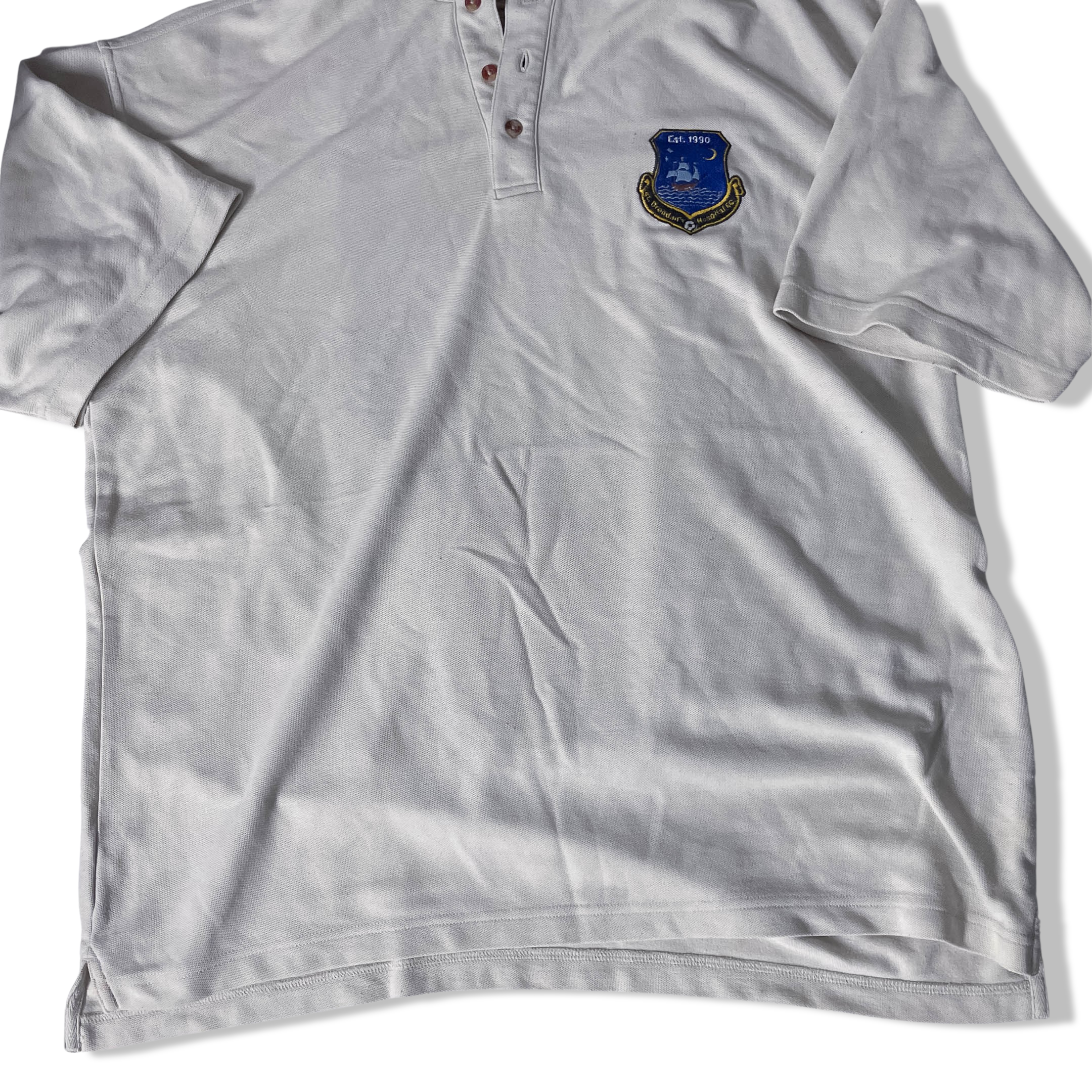 Vintage Kartel Classic white polyester cotton polo shirt XL