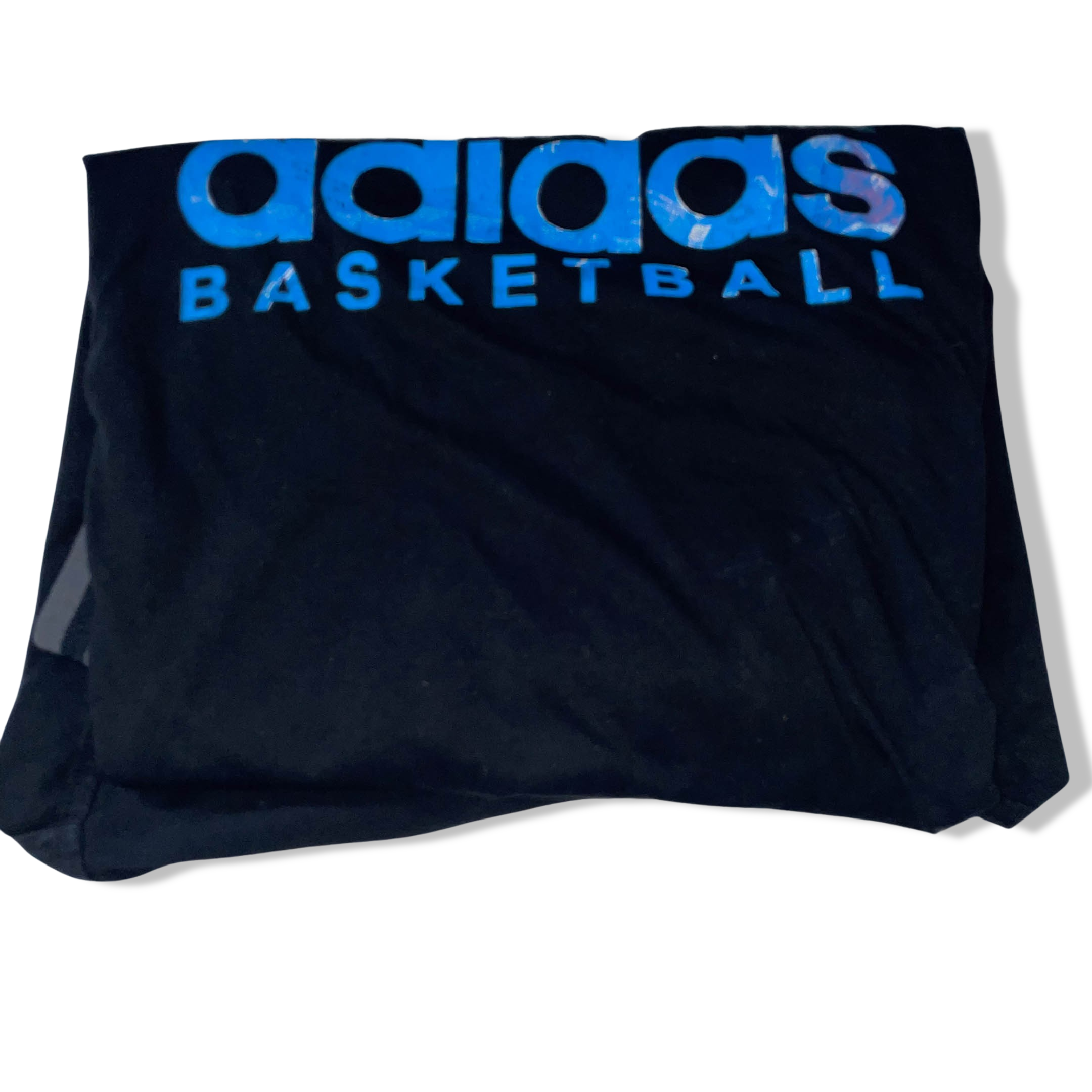 Vintage Black Adidas Basketball big logo mens crew neck medium short sleeve tees