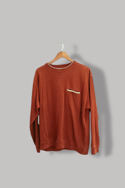 Vintage Pierre Cardin large brown crew neck cotton sweatshirt