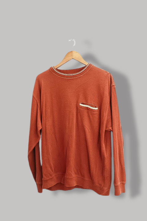 Vintage Pierre Cardin large brown crew neck cotton sweatshirt