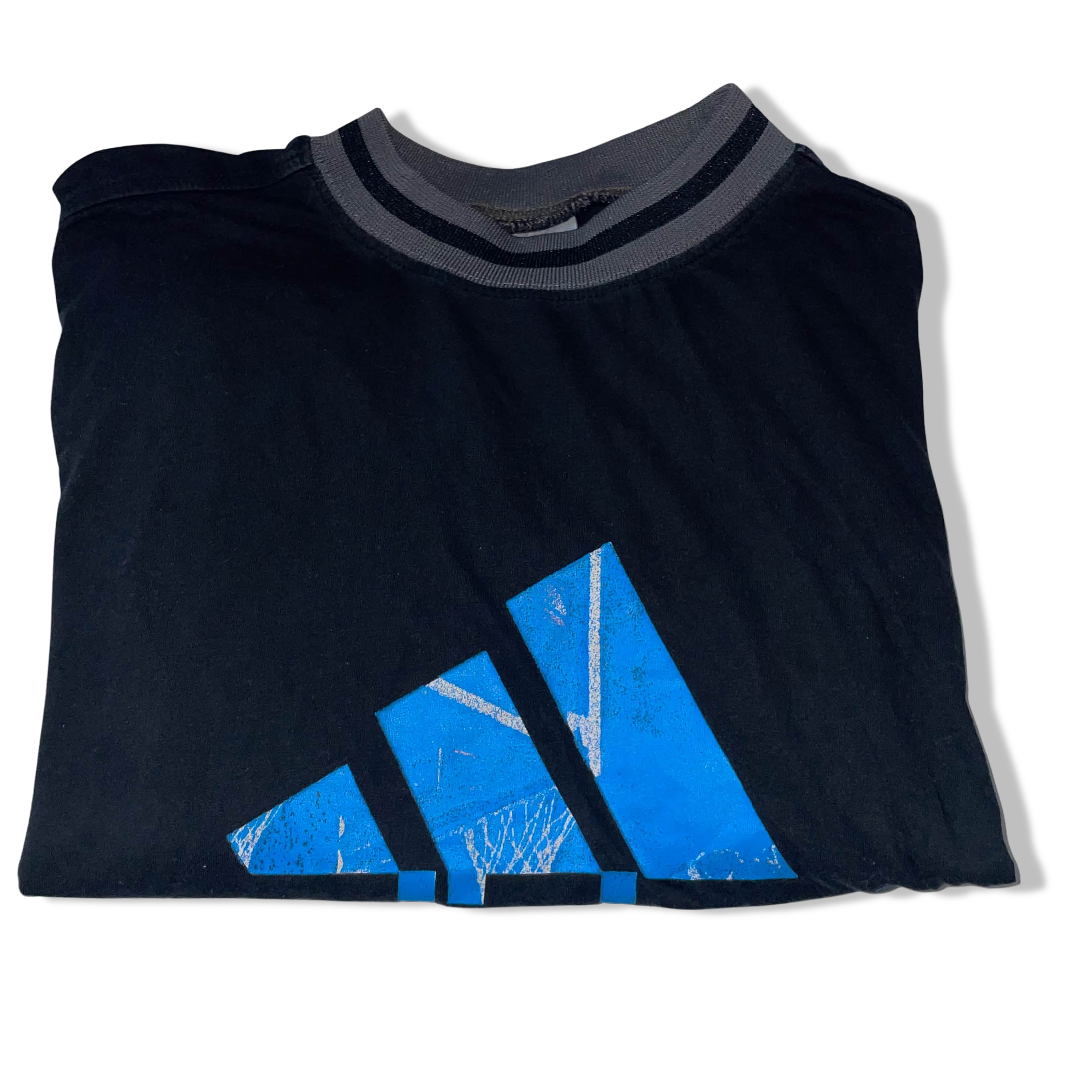 Vintage Black Adidas Basketball big logo mens crew neck medium short sleeve tees