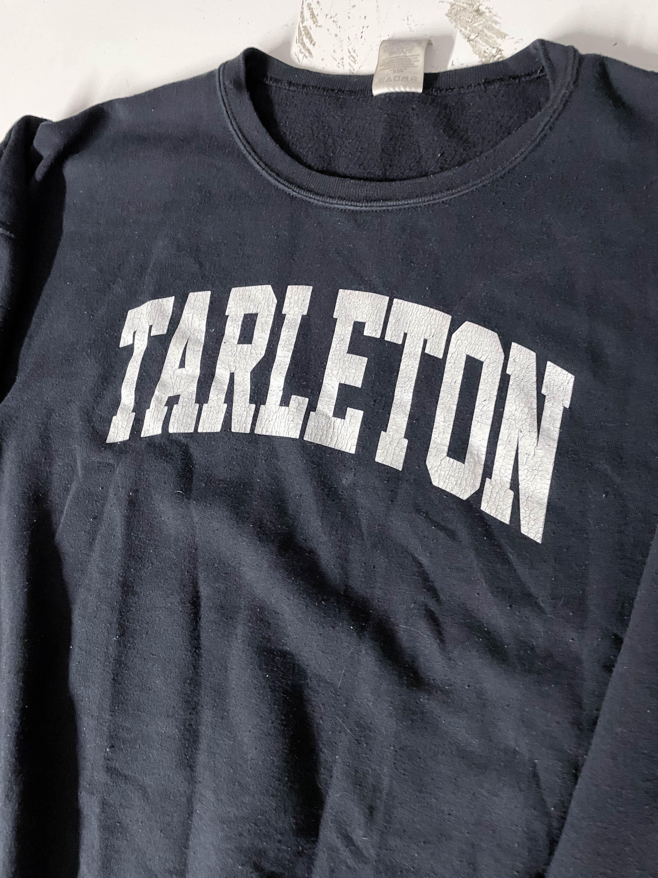 Vintage Jerzees Tarlethon print mens black crew neck solid sweatshirt size XXXL