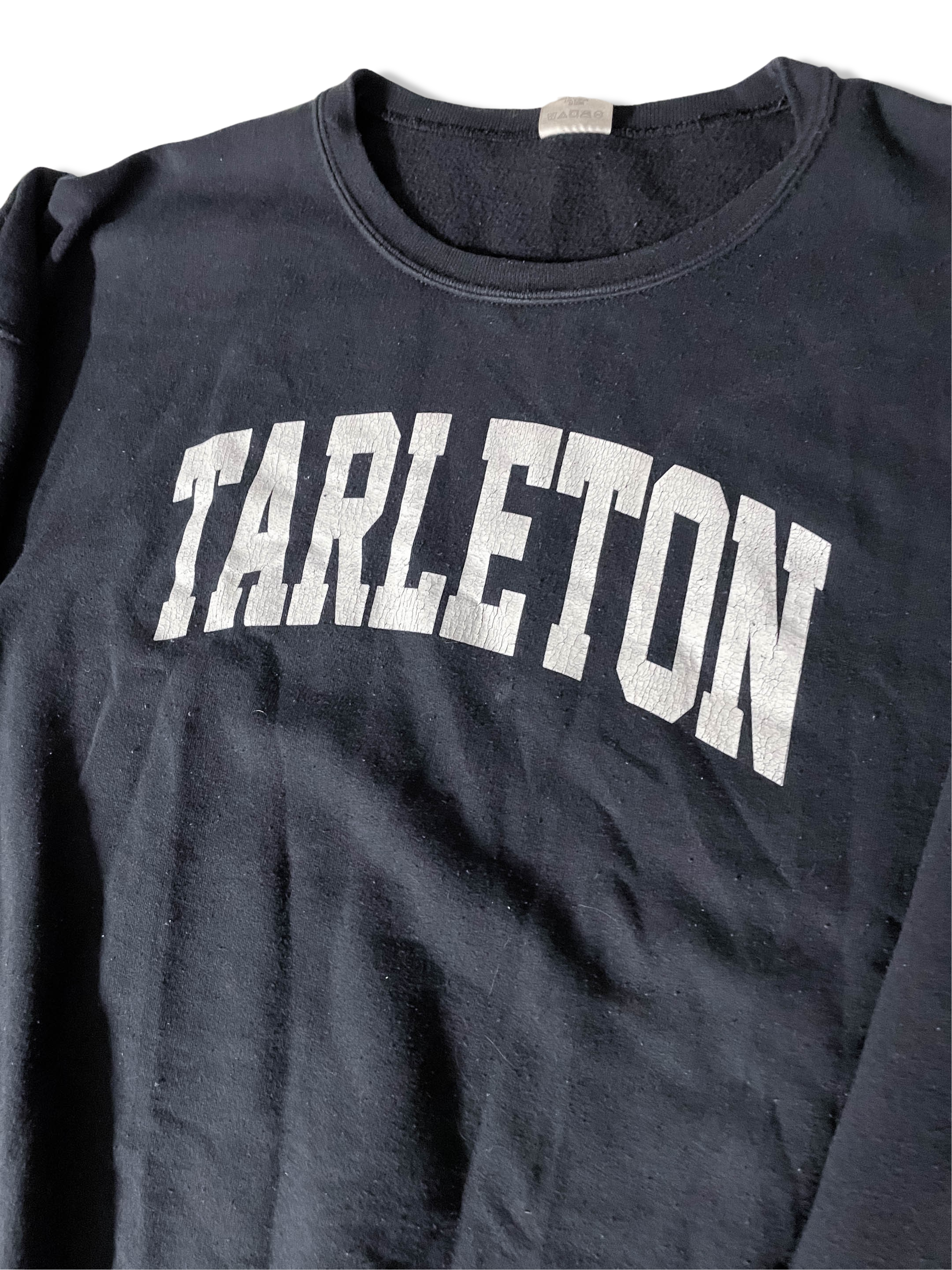 Vintage Jerzees Tarlethon print mens black crew neck solid sweatshirt size XXXL