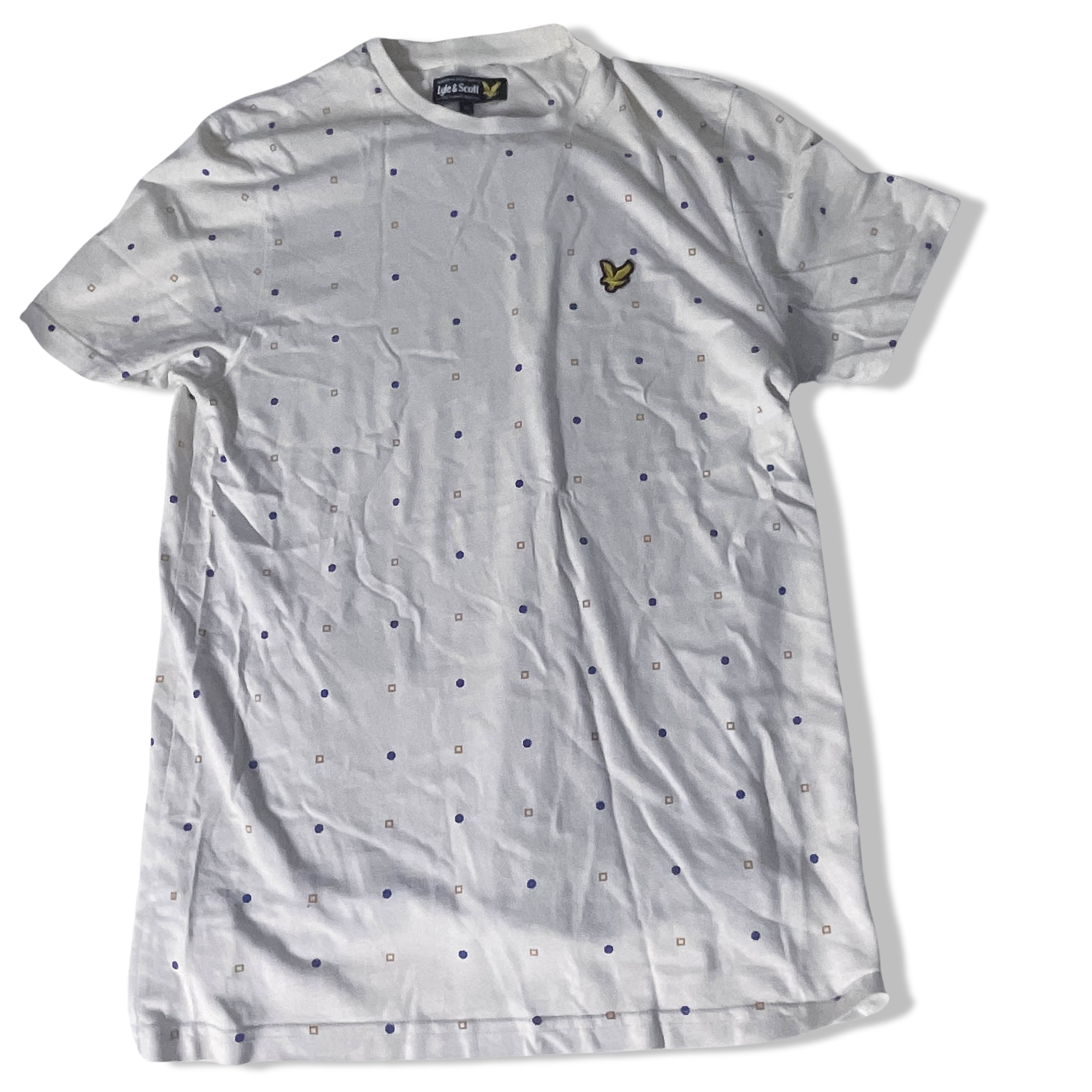 Vintage White Llye & Scott shape pattern medium short sleeve tshirt