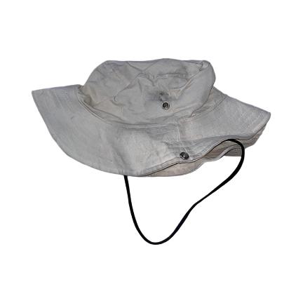 Vintage cream summer outdoor bucket hat with rope