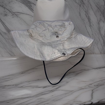 Vintage cream summer outdoor bucket hat with rope