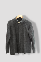 Vintage Yida wool blend open front green small turtle neck sweater