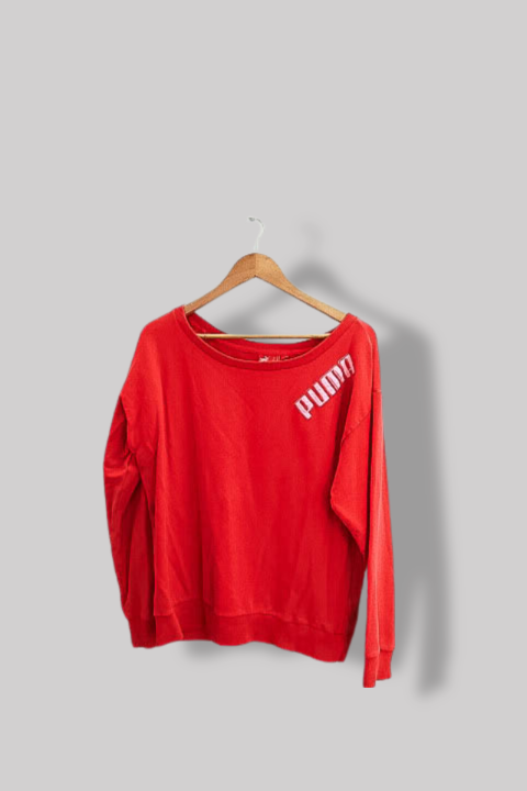 Vintage Puma red classic fit crew neck small sweatshirt