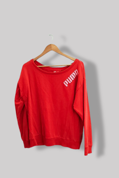 Vintage Puma red classic fit crew neck small sweatshirt