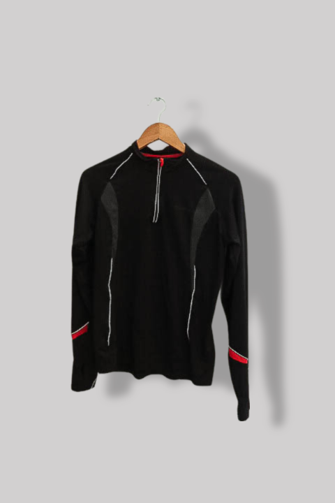 Vintage Torez 1/4 zip womens black sport long sleeve top S
