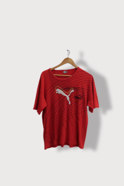 Vintage Printed puma red round neck tees XXL