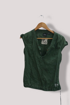 Vintage G-star raw womens khaki green sleeveless vneck top Xs