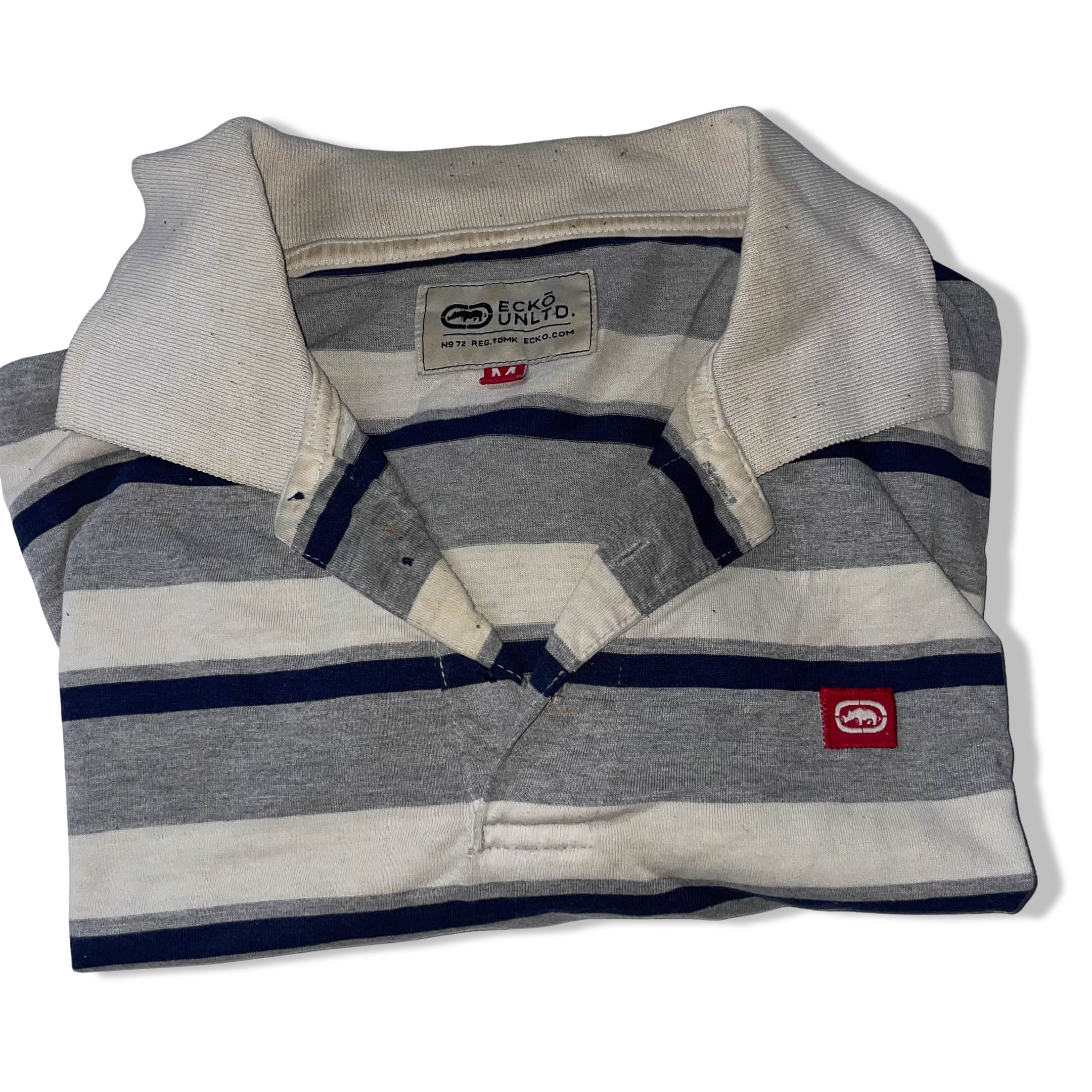 Vintage Ecko UNLTD. multi stripe mens medium polo shirt