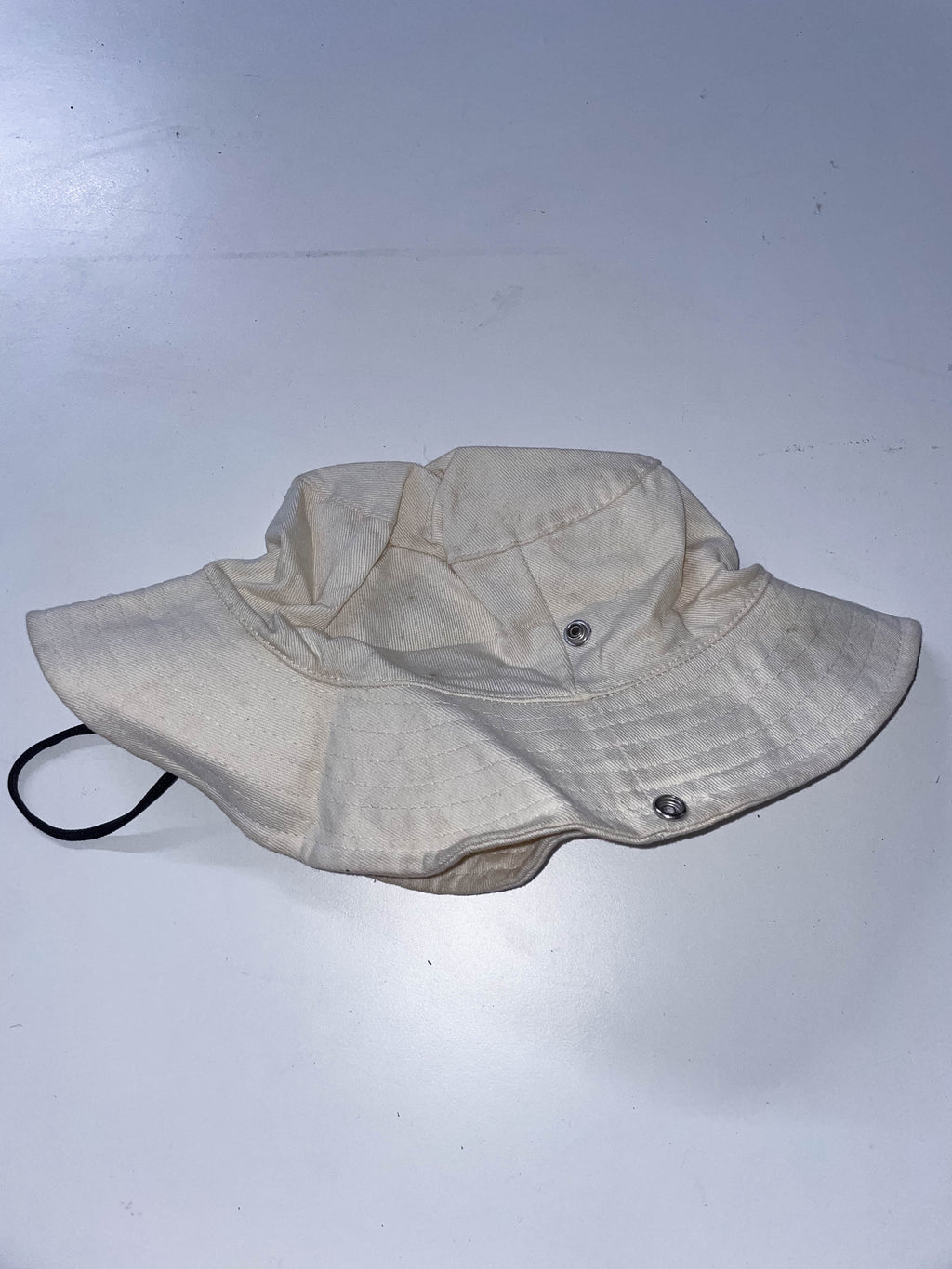 Vintage cream summer outdoor bucket hat with rope