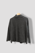 Vintage Yida wool blend open front green small turtle neck sweater