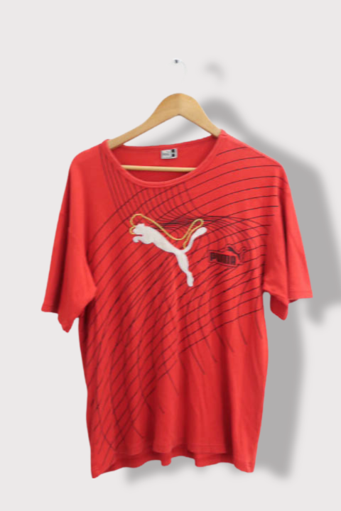 Vintage Printed puma red round neck tees XXL