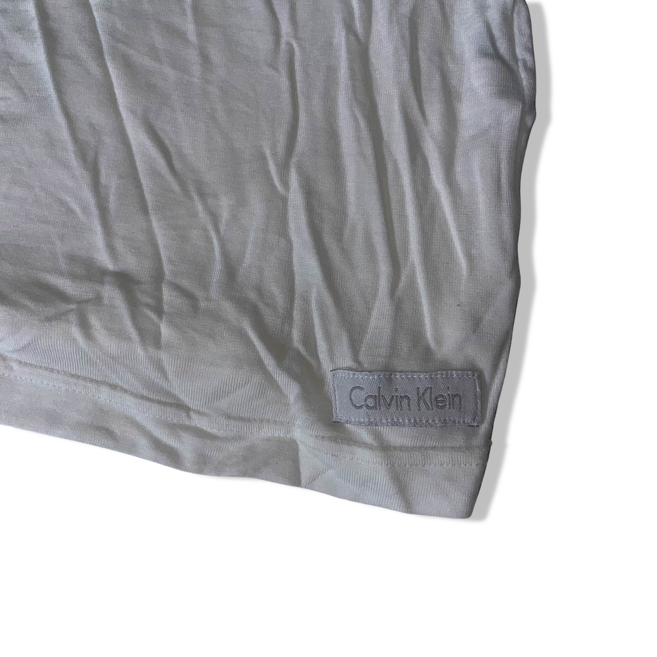 Vintage White Regular fit Calvin Klein medium V-neck tees