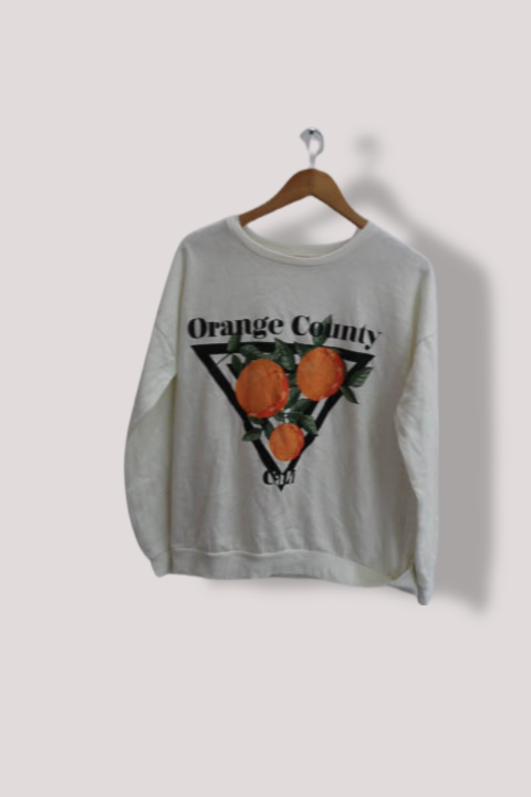 Vintage White Orange Country Graphics medium sweatshirt