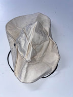 Vintage cream summer outdoor bucket hat with rope