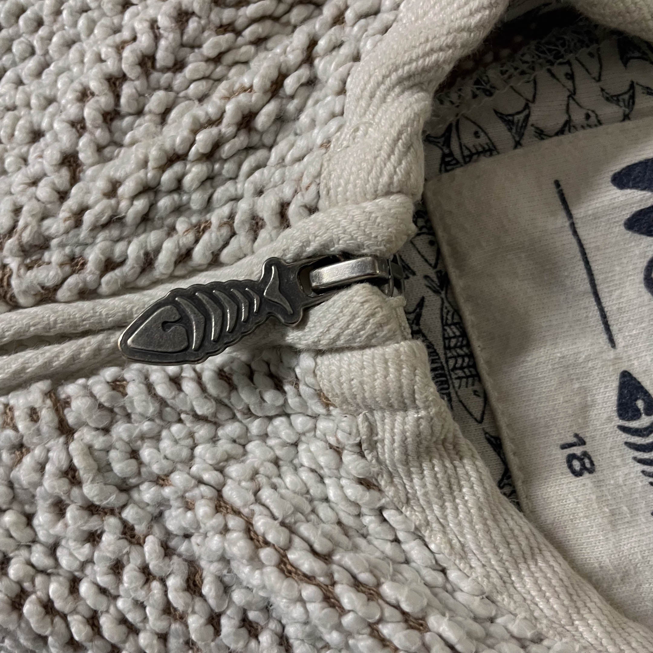 Vintage Weird fish Sontee womens cream thick cotton full zip sweatshort size 18 