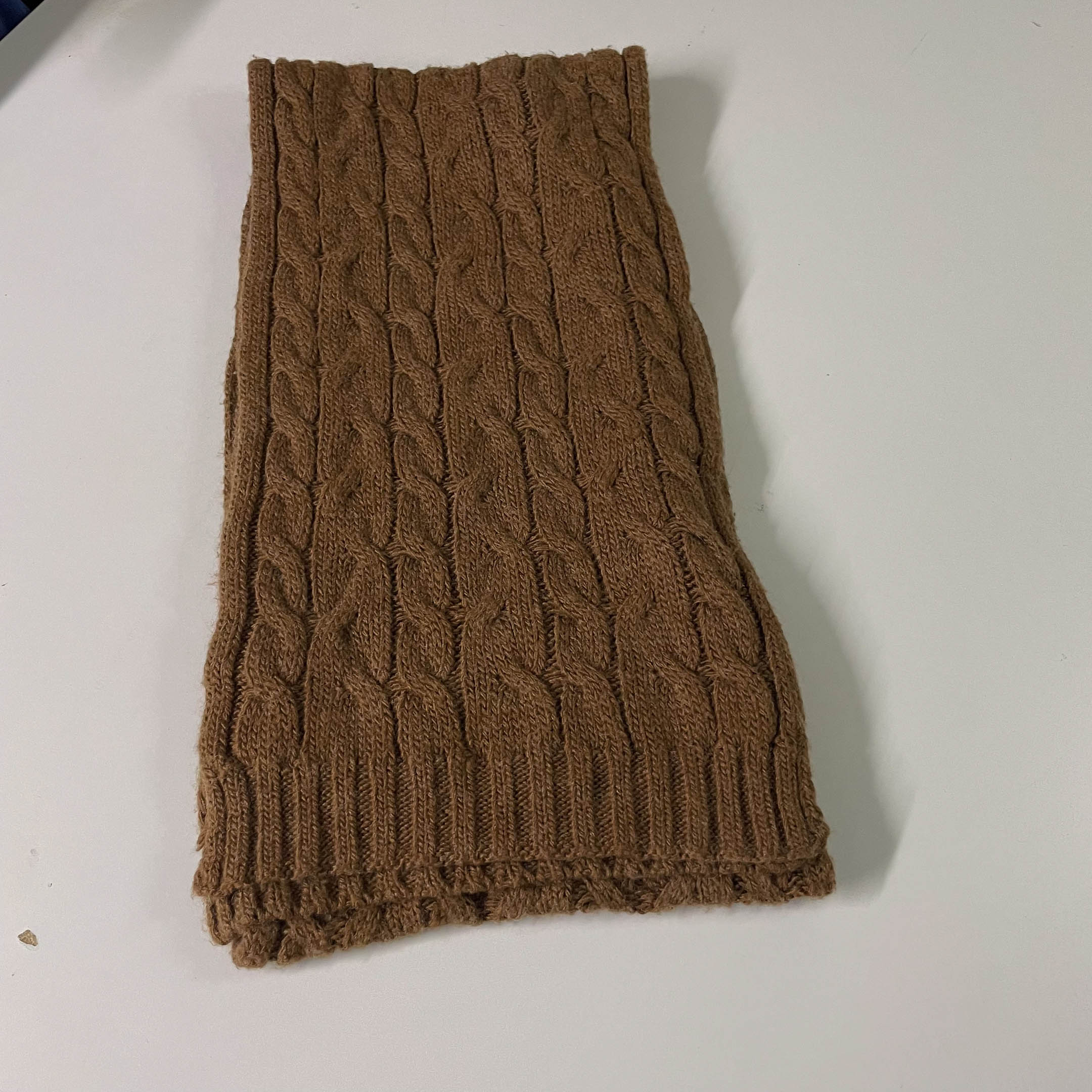 Vintage Mango man brown cable knitted scarf |SKU 3668