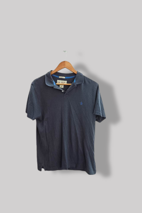 Vintage Original Penguin heritage slim fit blue polo shirt M