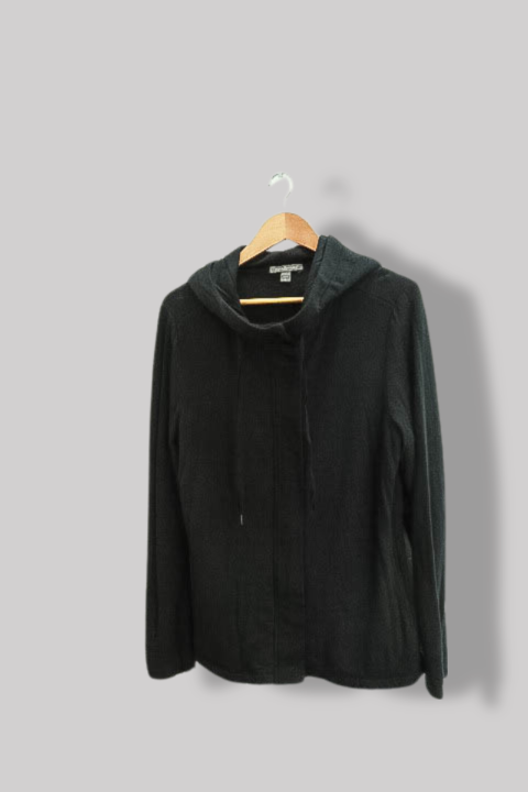 Vintage Peace & Pearl large black cotton polyester hoodie
