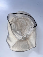 Vintage cream summer outdoor bucket hat with rope