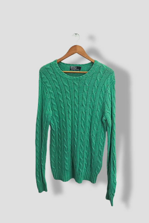 Vintage Green polo Ralph Lauren mens knitted small sweatshirt