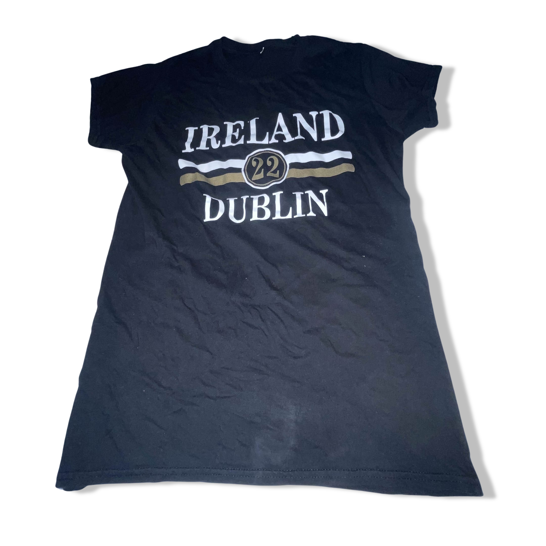 Vintage Ireland 22 Dublin print black womens large tees