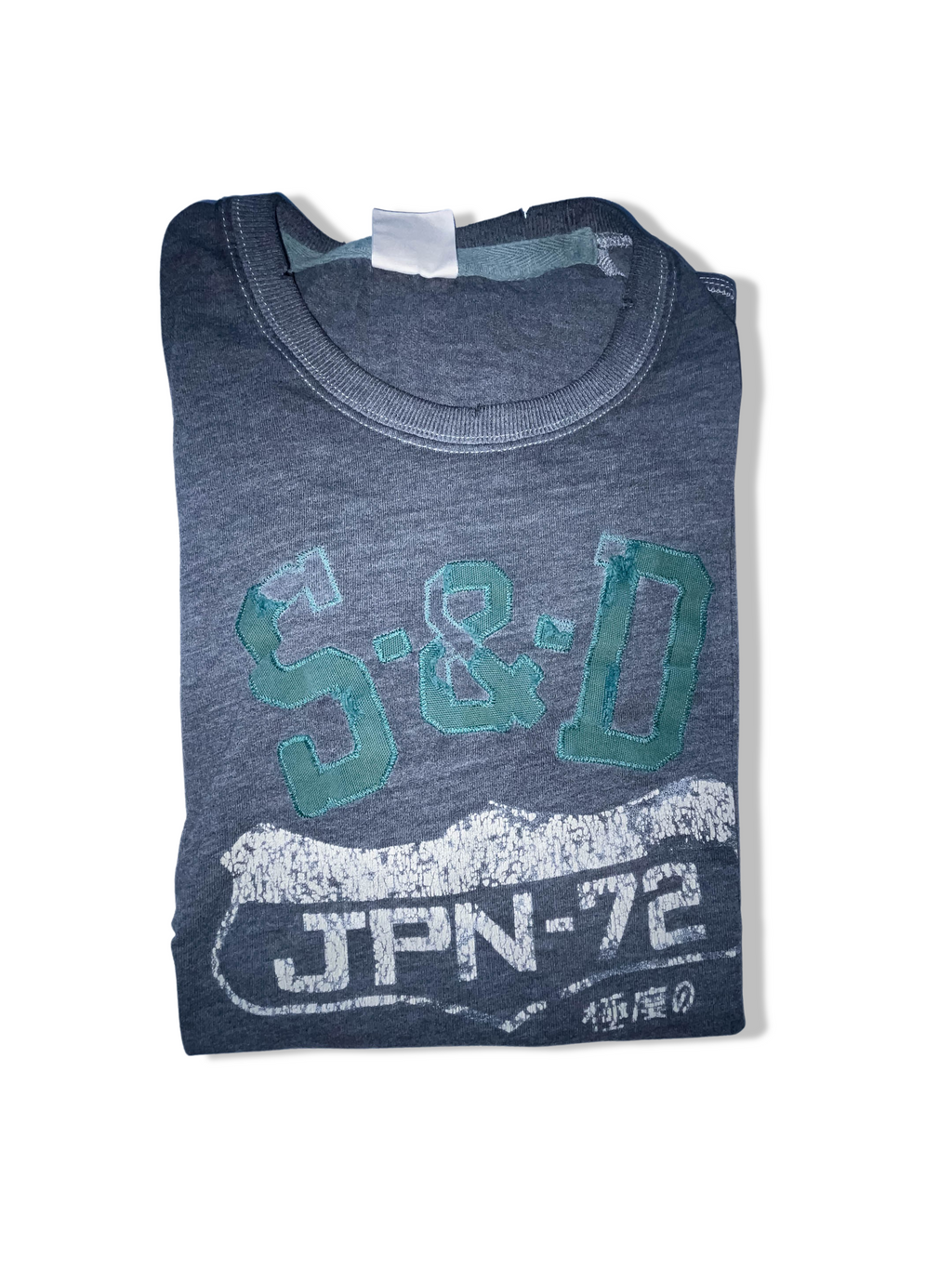 Vintage Mens Superdry Japan 72 graphics grey tees XL