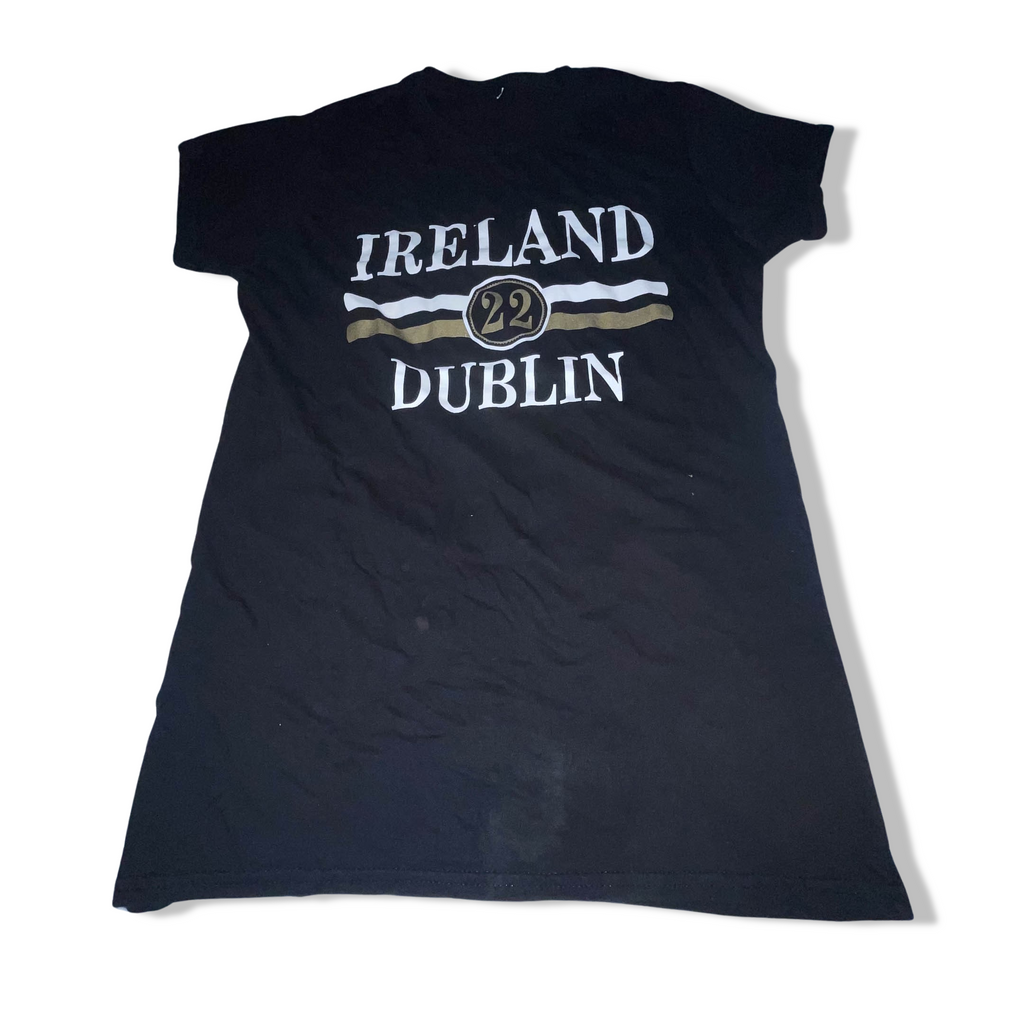 Vintage Ireland 22 Dublin print black womens large tees