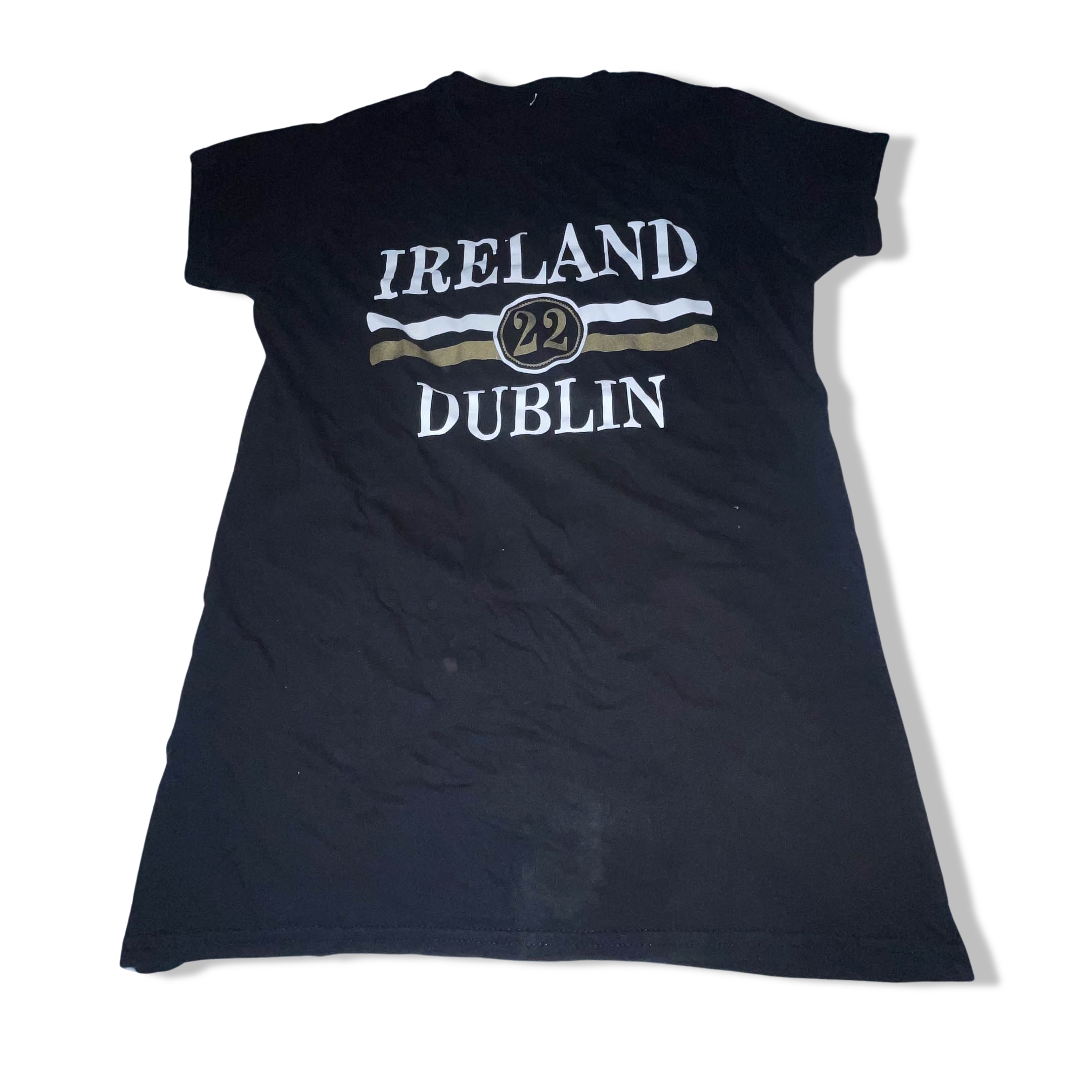 Vintage Ireland 22 Dublin print black womens large tees