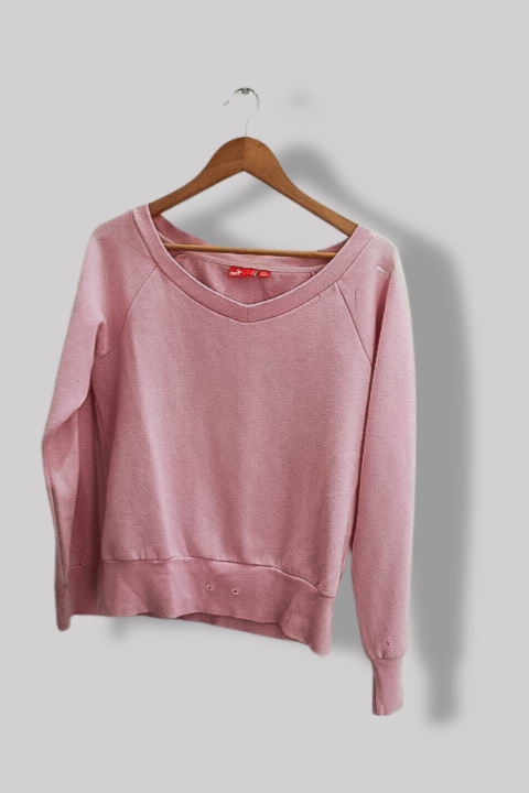 Vintage Puma pink vneck womens regular fit medium sweatshirt