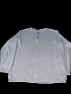 Vintage St Bernard Trademark 1/4 button up mens thick cotton small cream sweater 