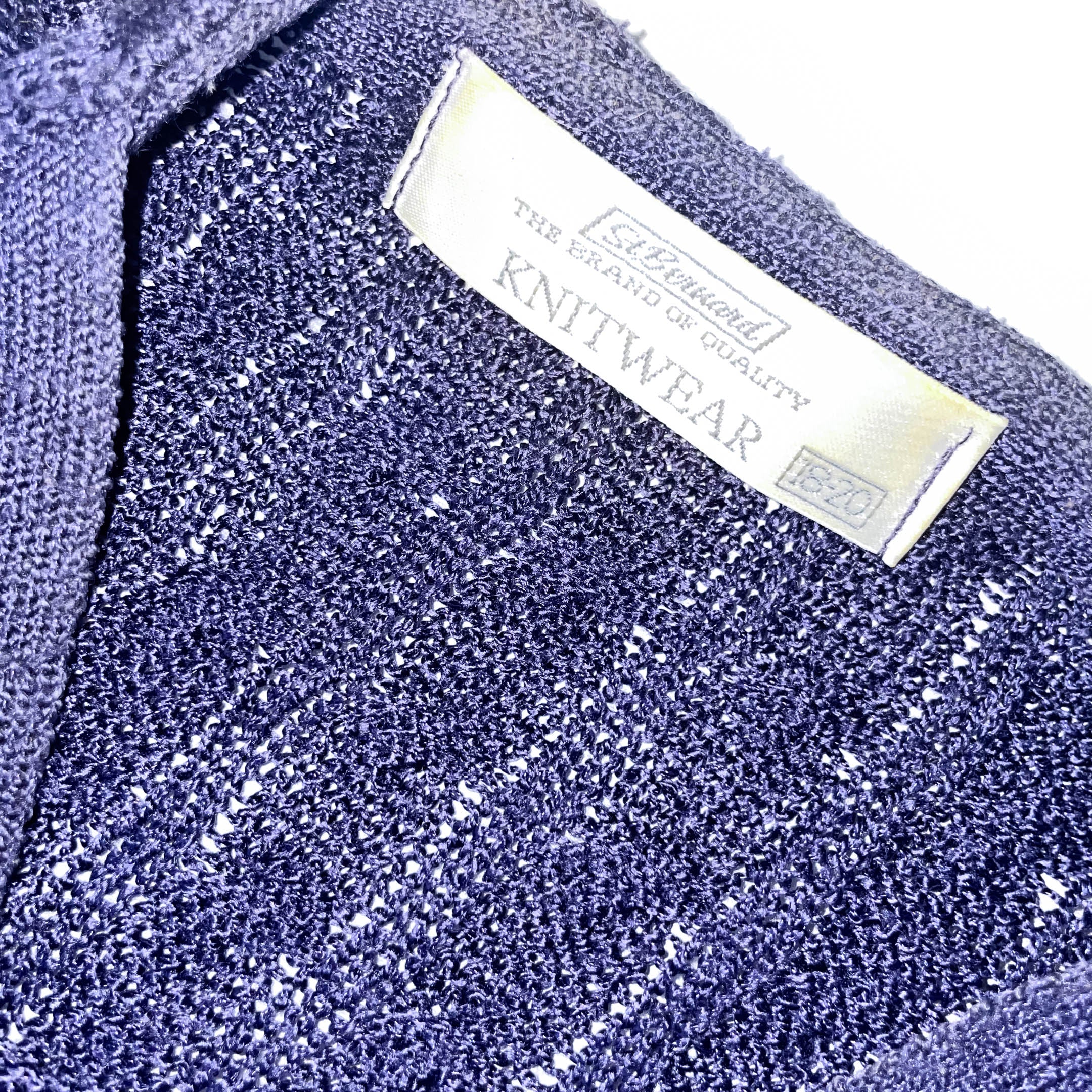 Vintage St.Bernard purple cable womens knited sweater dress XXL