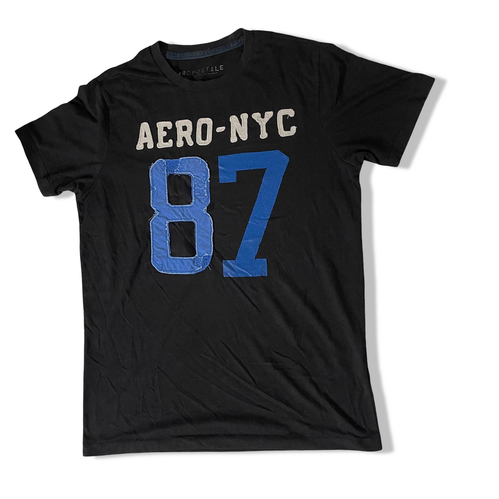 Vintage Black mens Aeropostale aero nyc 87 graphics tees in S