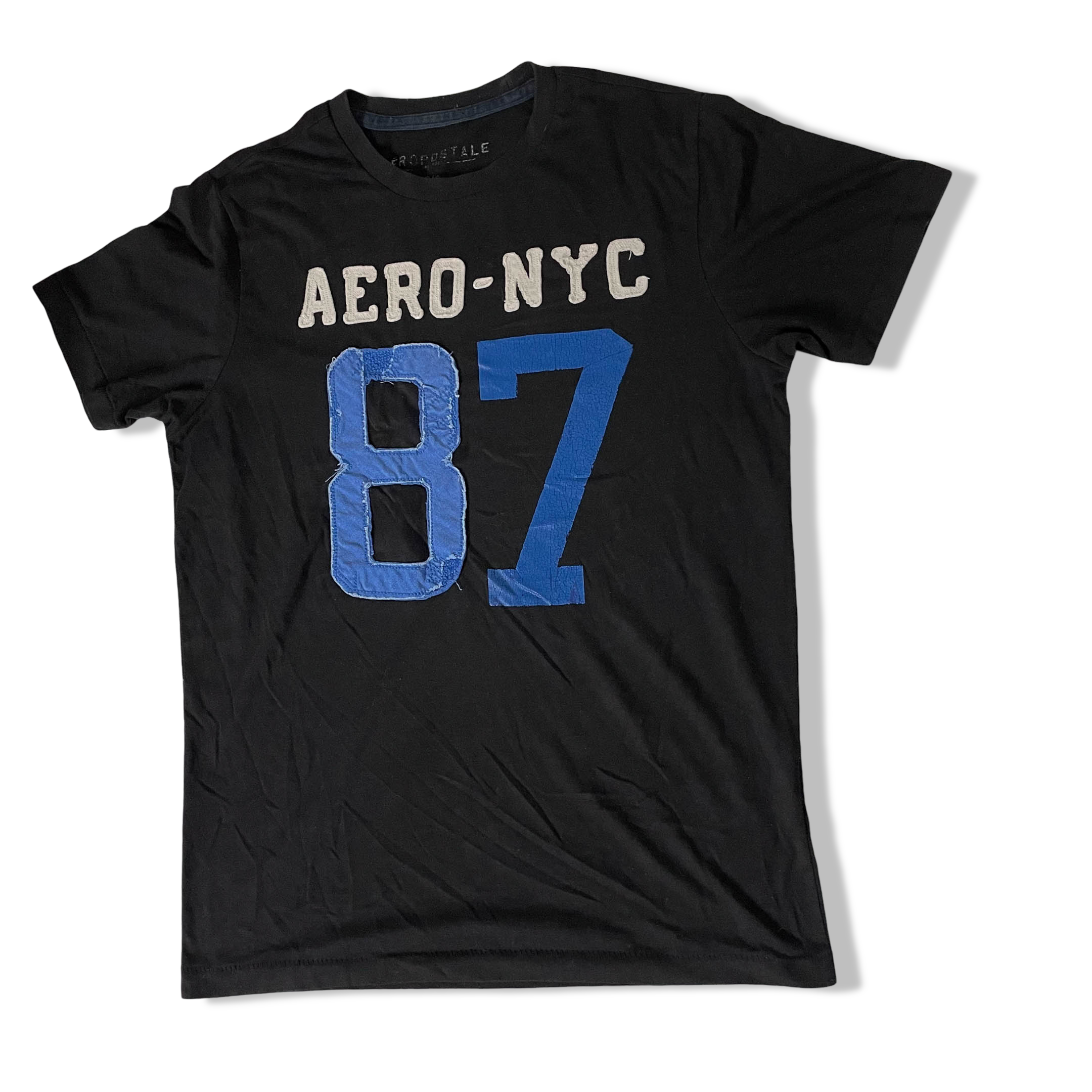 Vintage Black mens Aeropostale aero nyc 87 graphics tees in S
