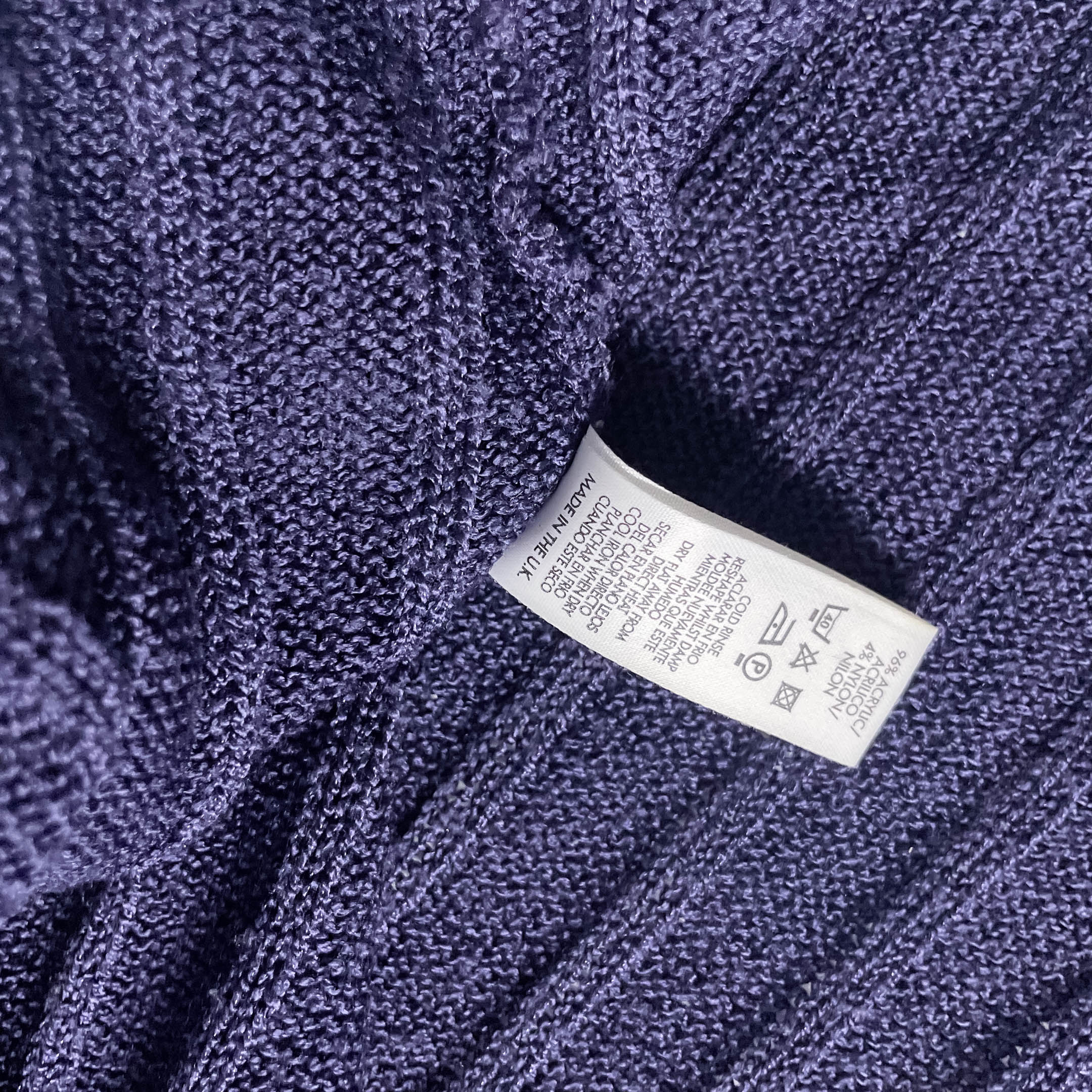 Vintage St.Bernard purple cable womens knited sweater dress XXL