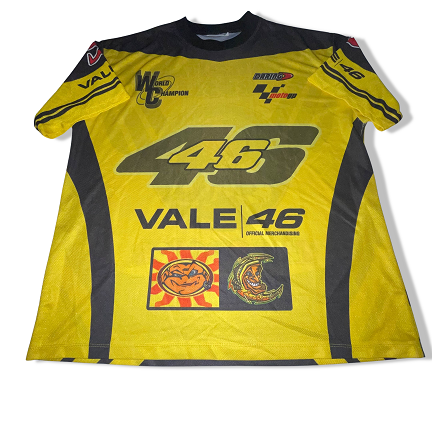 Vintage Valentino Rossi Vale 46 World Champion Moto GP The Doctor mens Yellow T Shirt size XL