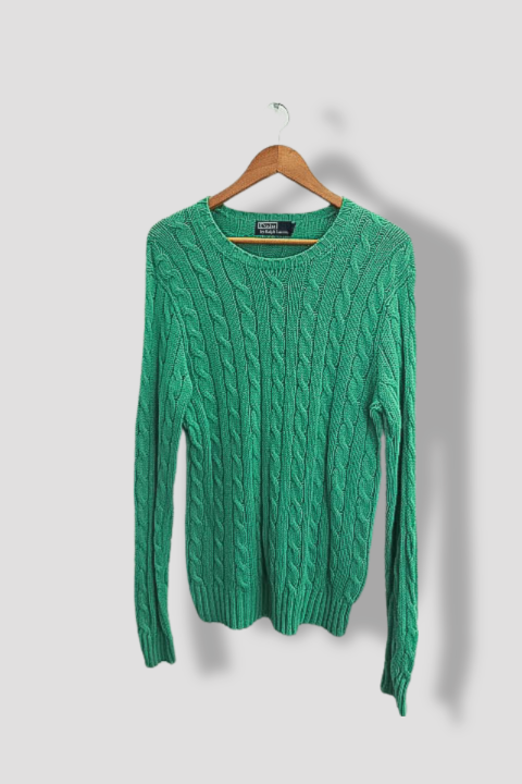 Vintage Green polo Ralph Lauren mens knitted small sweatshirt