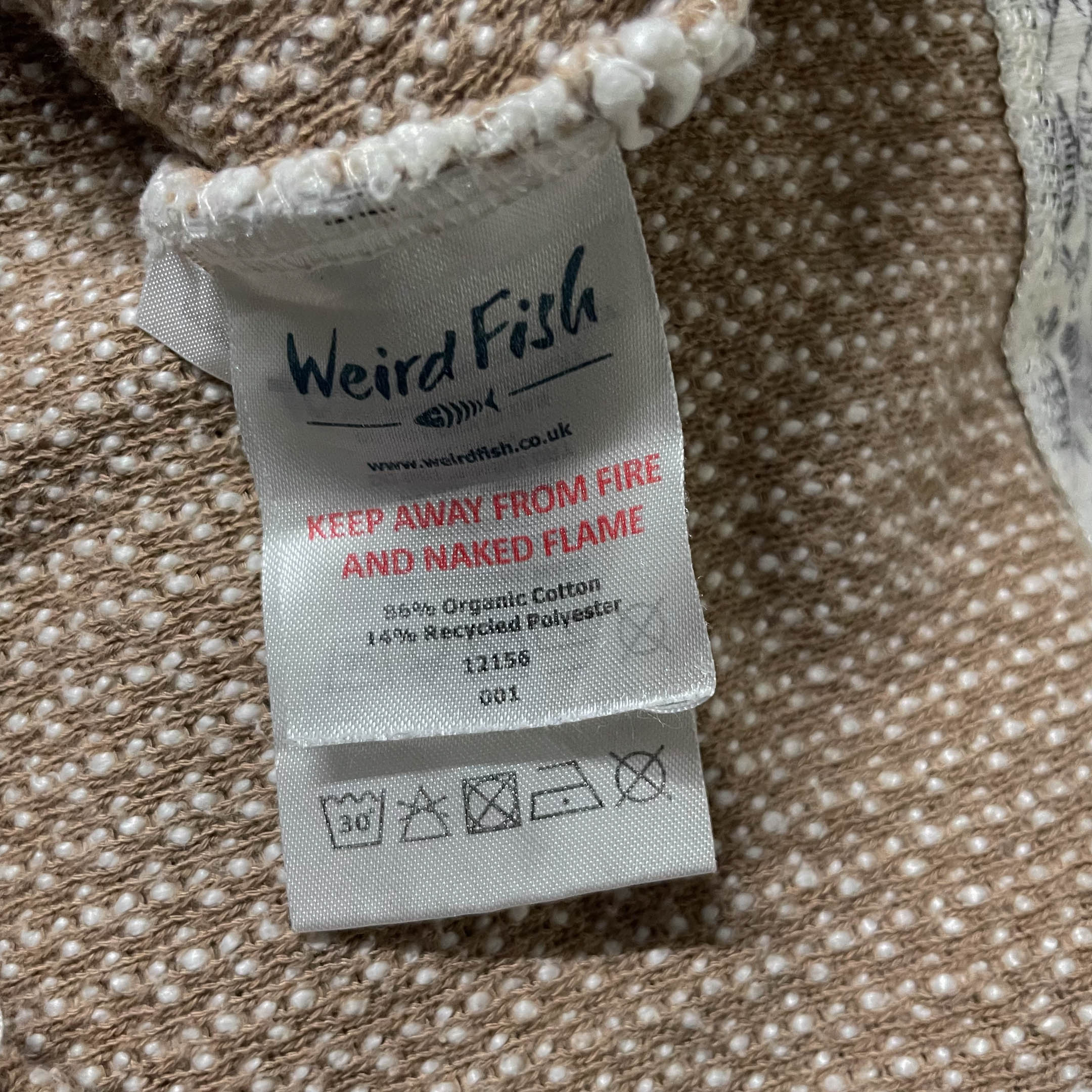 Vintage Weird fish Sontee womens cream thick cotton full zip sweatshort size 18